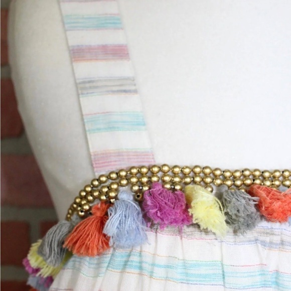 Honey Punch Tassel and Stripe Tank Boho Size S - Picture 3 of 5